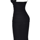Südamlik Rinnatükkidega Midi Kleid
