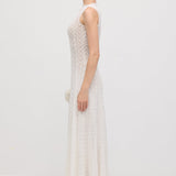 Elegantne Pointelle Varrukateta Maxi Kleid