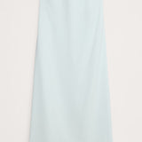 Õlavarre Vaba Stretch Crepe Midi Kleid Sinises