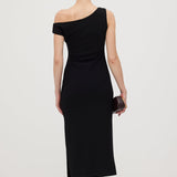 Asümmeetriline Metalliline Midi Kleid
