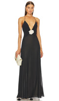 V-kaelusega Halter Midi Kleid