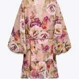 Floral Print Ruffled Dress