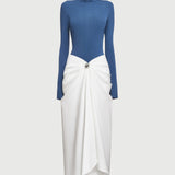 Asümmeetriline Plisseeritud Maxi Kleit