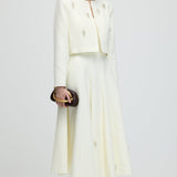 Pikkade varrukatega tweed midi kleidi komplekt