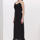 Polka Dot Chiffon Slip Midi Kleit