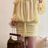 Ruffle Mini Dress with Shoulder Detail