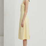 Pleated Split Midi Kleid