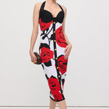 Patterned Jacquard Knit Midi Dress