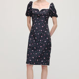 Lilleline Puff Sleeve Midi Kleid