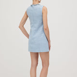 Glänzendes Boucle Mini Kleid