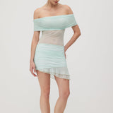 Mini Õlavarre Kleit - Pistaatsia