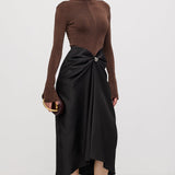 Asümmeetriline Maxi Kleid, Pruun