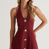 Halter Avatud Seljaga Mini Kleid