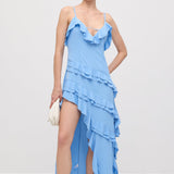 Viskoosist midi kleit Käteta rüüsiga