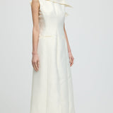 Asümmeetrilise Kaelusega Lõhikuga Midi Kleit