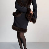 Skulptuuriga villane ja karvane jakk