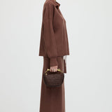 Kootud Pikad Varrukad Ülemine ja Midi Kleidiseade