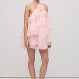 Roosa kihiline halteri mini kleit