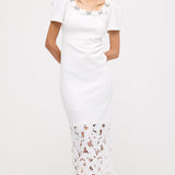 Kaunistatud Appliqué Lõike Midi Kleid