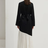 Asümmeetriline Must-Valge Värvibloki Maxi Kleit