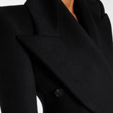 Topeltkinnitatud villane ja kašmiirist bleiser