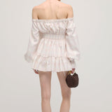 Lace-Up Mini Dress with Two-Piece Checkered Set