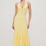 Halter Lace Midi Kleid