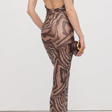 Rhinestone Halter Maxi Dress
