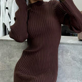 Ribbed Jersey A-Line Mini Dress