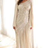 Metallic Ruffled Maxi Dress