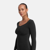 Bodysuit kujundav shapewear pikkade varrukatega koos stringiga