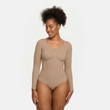 Bodysuit kujundav shapewear pikkade varrukatega koos stringiga