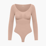 Bodysuit kujundav shapewear pikkade varrukatega koos stringiga