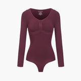 Bodysuit kujundav shapewear pikkade varrukatega koos stringiga