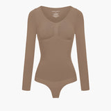 Bodysuit kujundav shapewear pikkade varrukatega koos stringiga