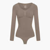 Bodysuit kujundav shapewear pikkade varrukatega koos stringiga