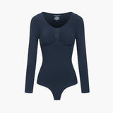 Bodysuit kujundav shapewear pikkade varrukatega koos stringiga
