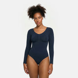 Bodysuit kujundav shapewear pikkade varrukatega koos stringiga