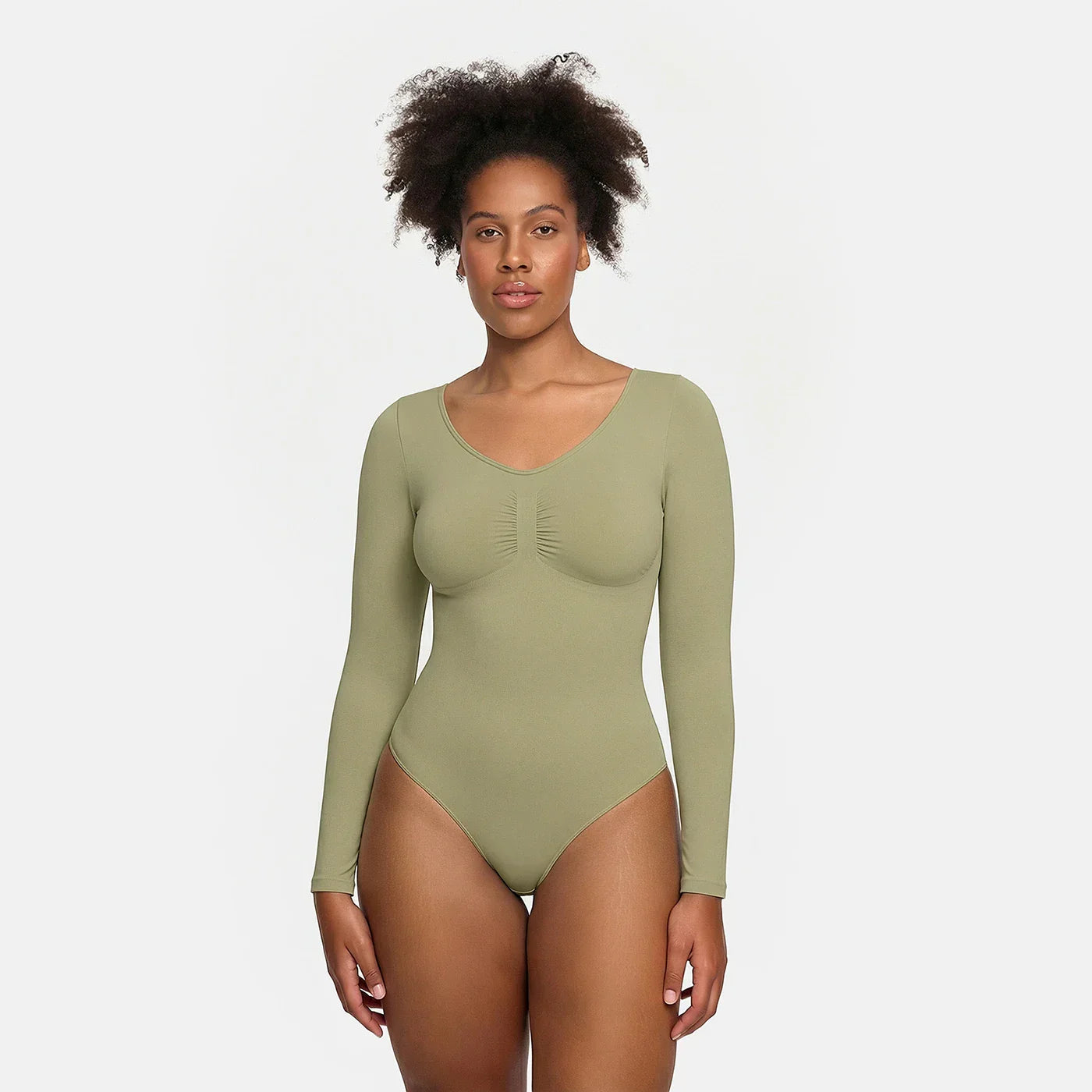 Bodysuit kujundav shapewear pikkade varrukatega koos stringiga