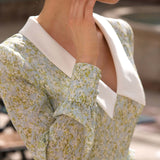 Mini Siidkleit Lillelise Mustriga Vööga