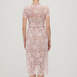 Translucent Diamante Satin Midi Dress