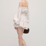 Lace-Up Mini Dress with Two-Piece Checkered Set