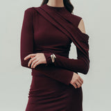 Stiilne Fikseeritud Drapeeritud Maxi Kleid