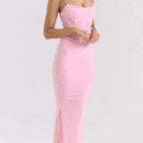 Durable Stretch Mesh Maxi Dress
