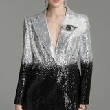 Sädelev Tüll Blazer ja Püksid Komplekt