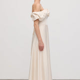 Õlavarre Rüüs Satin Midi Kleid
