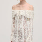 Retro Lilleline Mini Kleit Õlavarrele