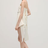 Mini Valge Õlavarre Riba Kleit