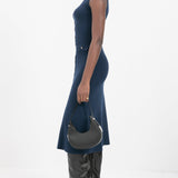 Trendikas A-line Kootud Midi Kleid