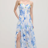 Lilleline Prindiga Ruffle Seljataha Midi Kleid